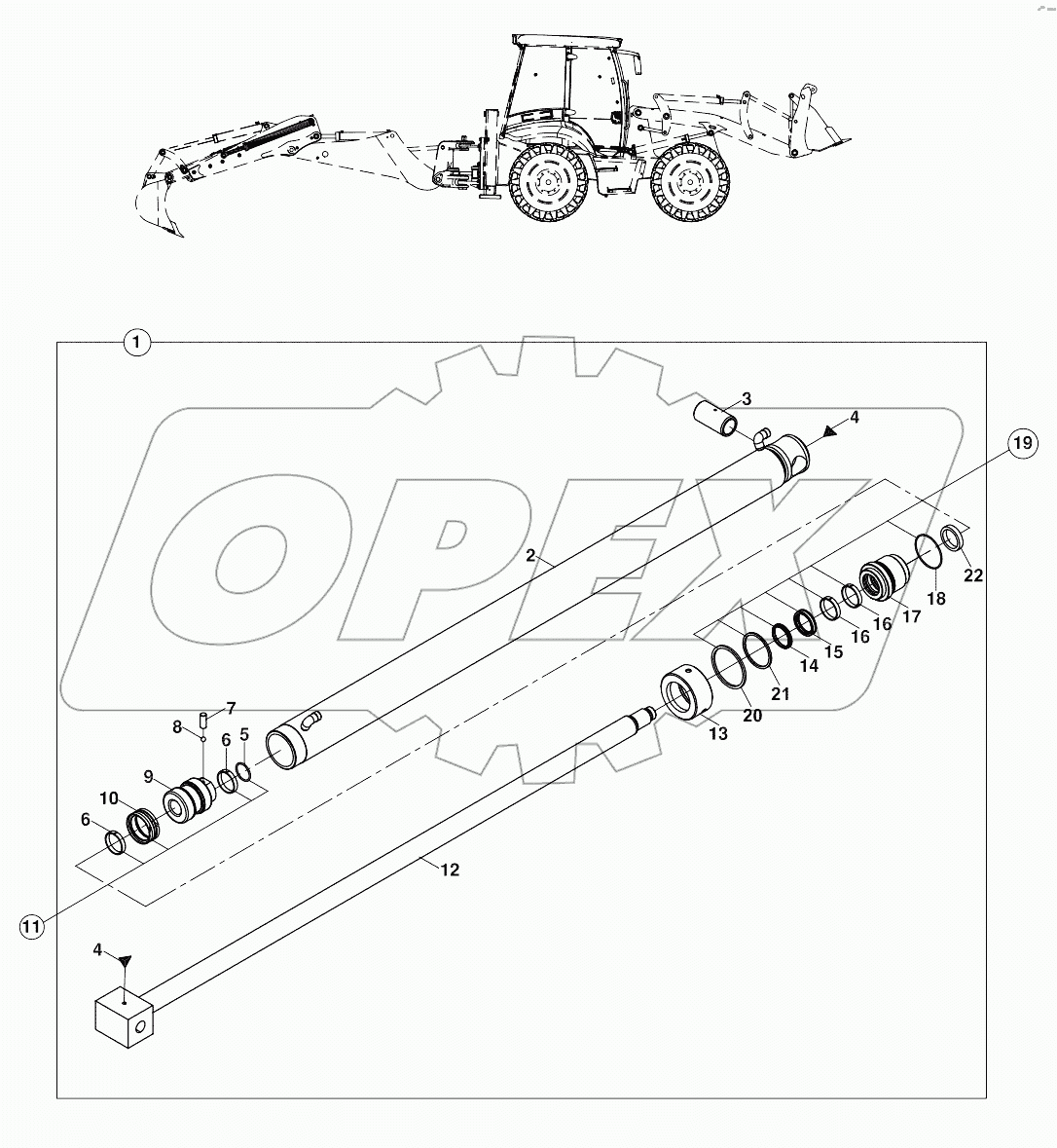  RAM, EXTENSION, TELESCOPIC DIPPER, BACKHOE A80001 -