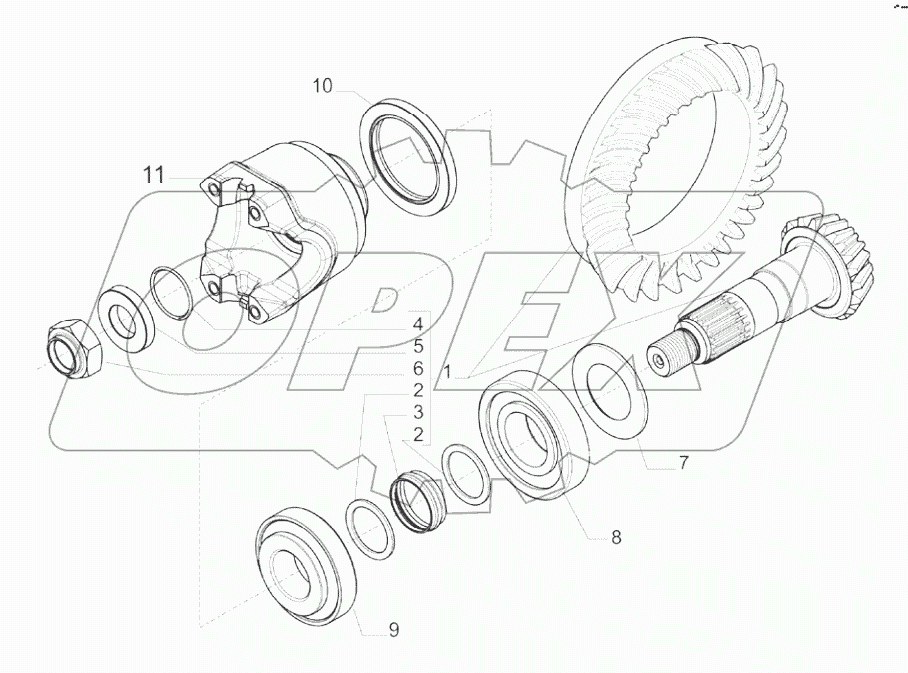  BEVEL GEAR SET, FRONT AXLE A80001 -