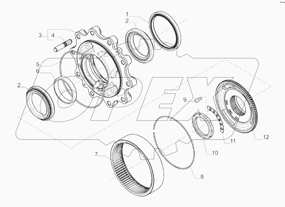  WHEEL HUB, REAR AXLE A80001 -