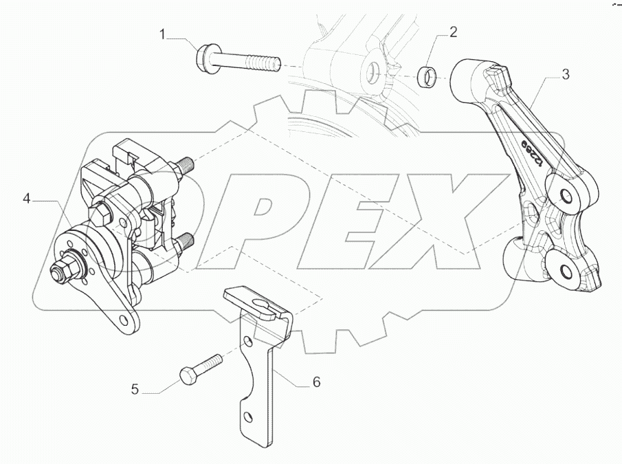  BRAKE CALIPER, REAR AXLE A80001 -