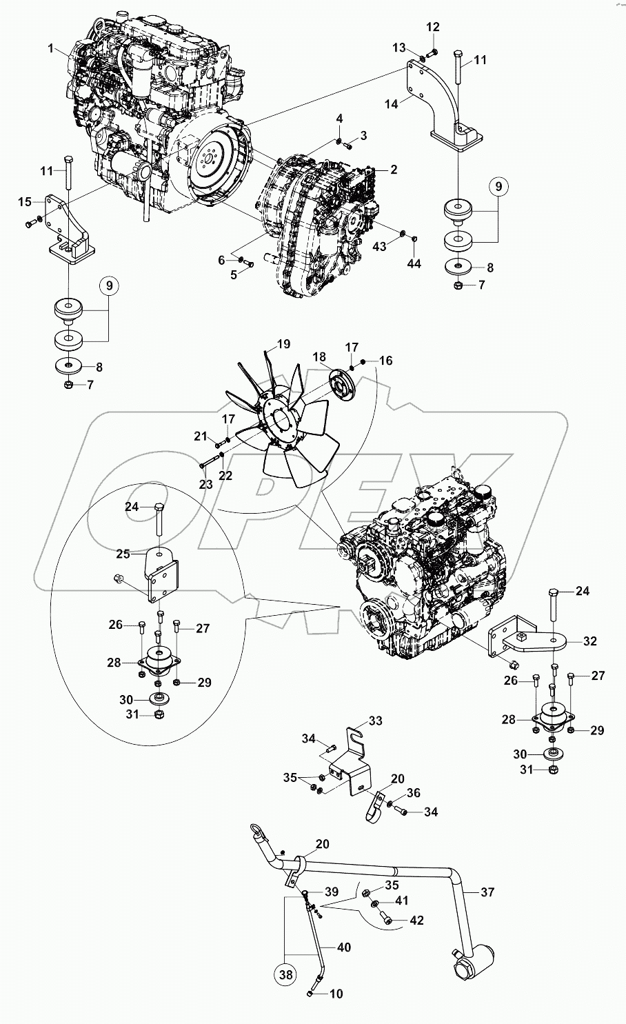  CHASSIS - CAB - ENGINE MOUNTINGS A80001 -