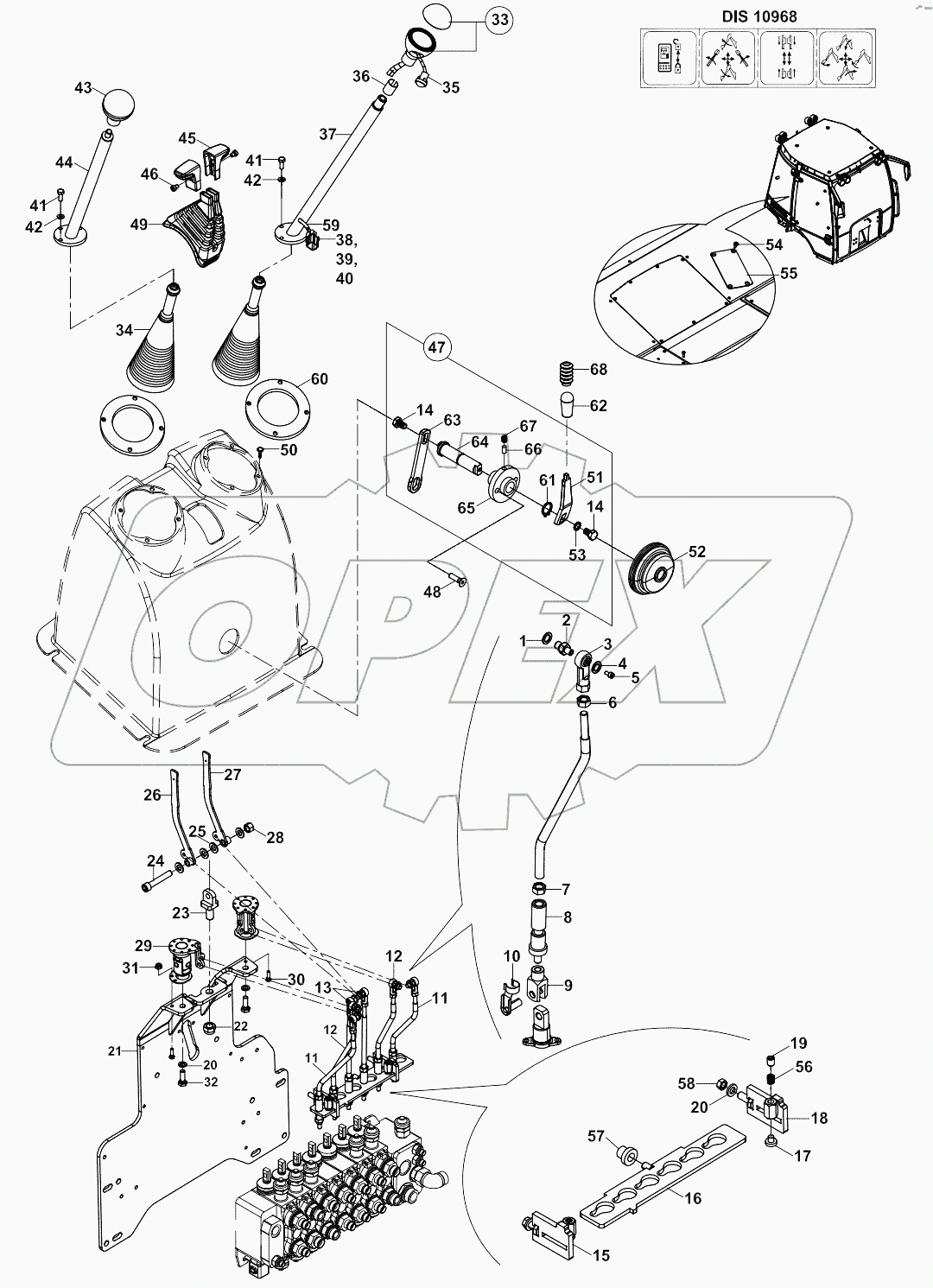  CONTROL SYSTEM, BACKHOE, NB A80001 -