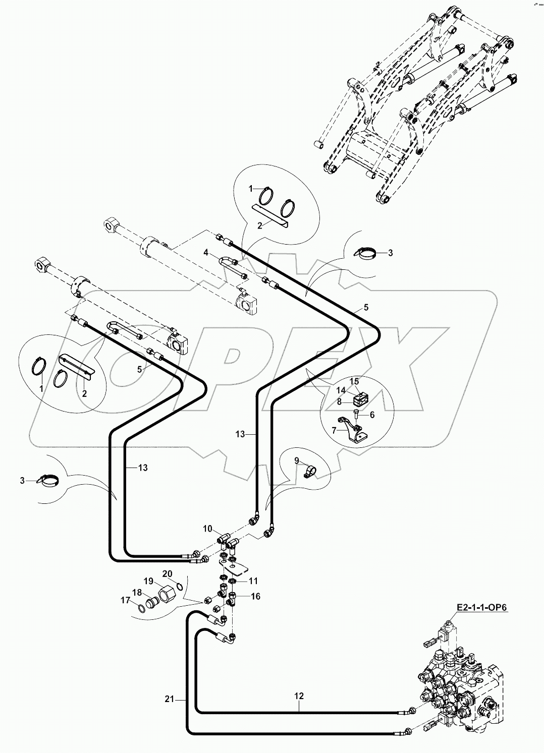  CIRCUIT MOUNTING, RAM, LIFT, LOADER A80001 -