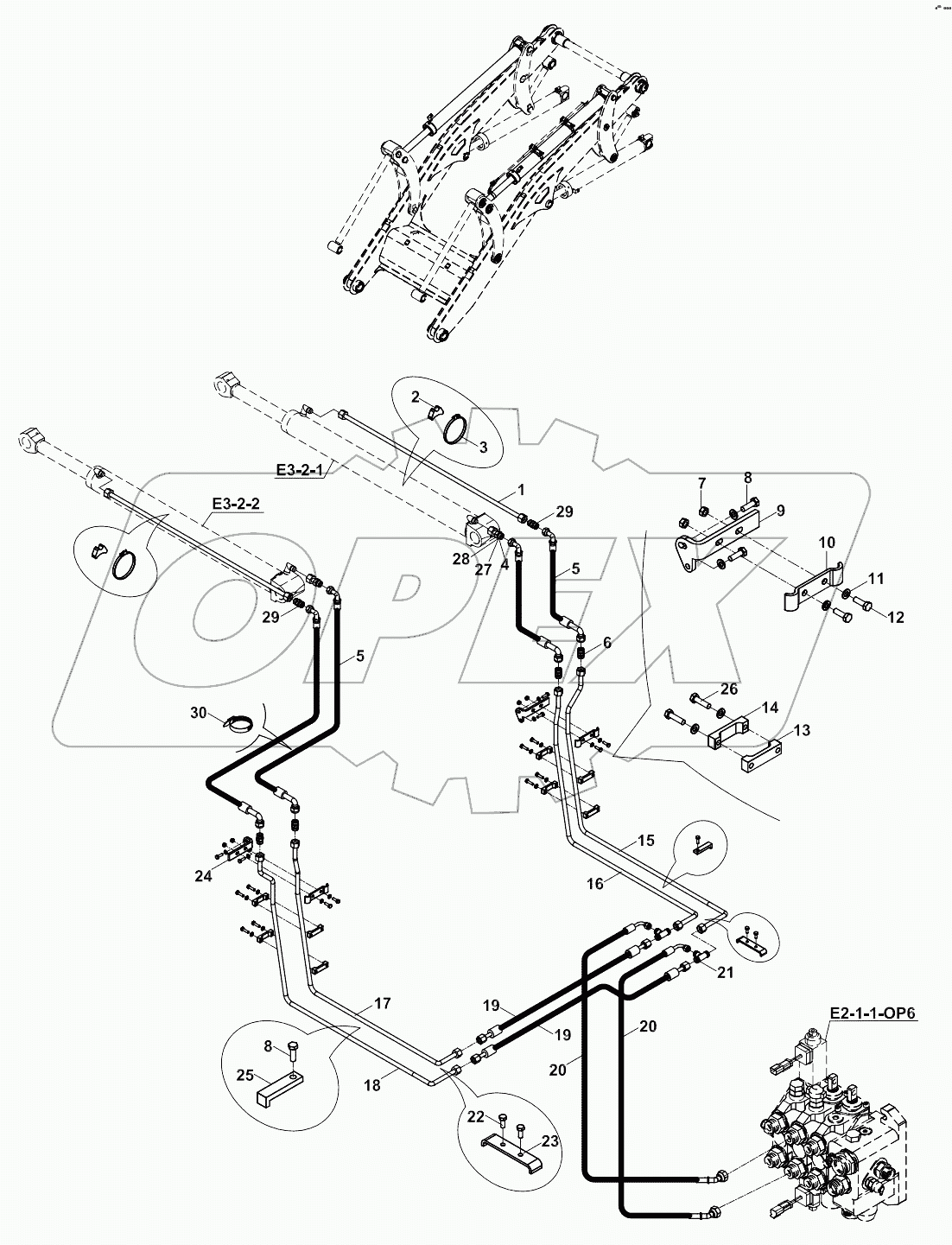  CIRCUIT MOUNTING, RAM, SHOVEL, LOADER A80001 -