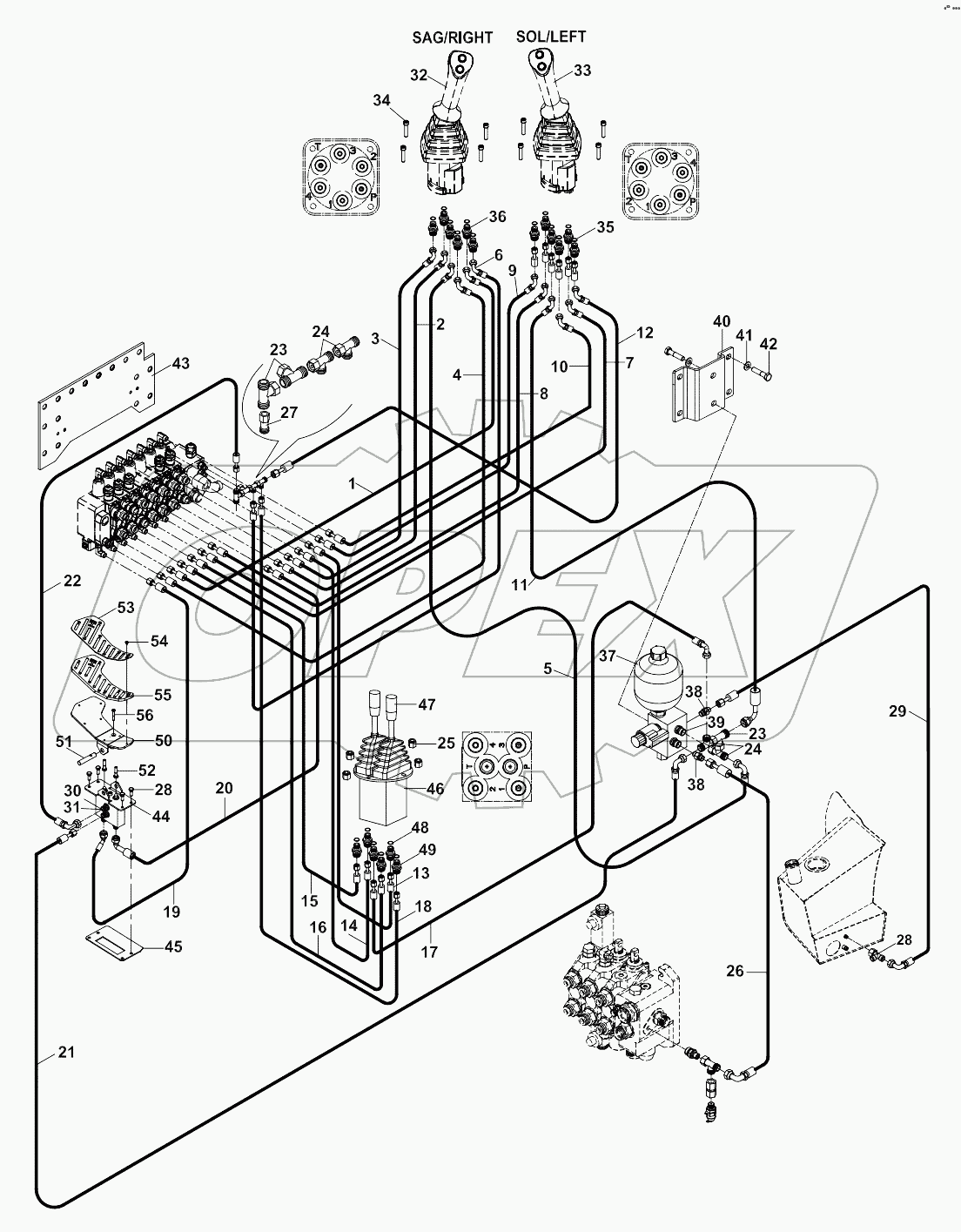  CIRCUIT, HYDRAULIC, JOYSTICK, TB A80001 -