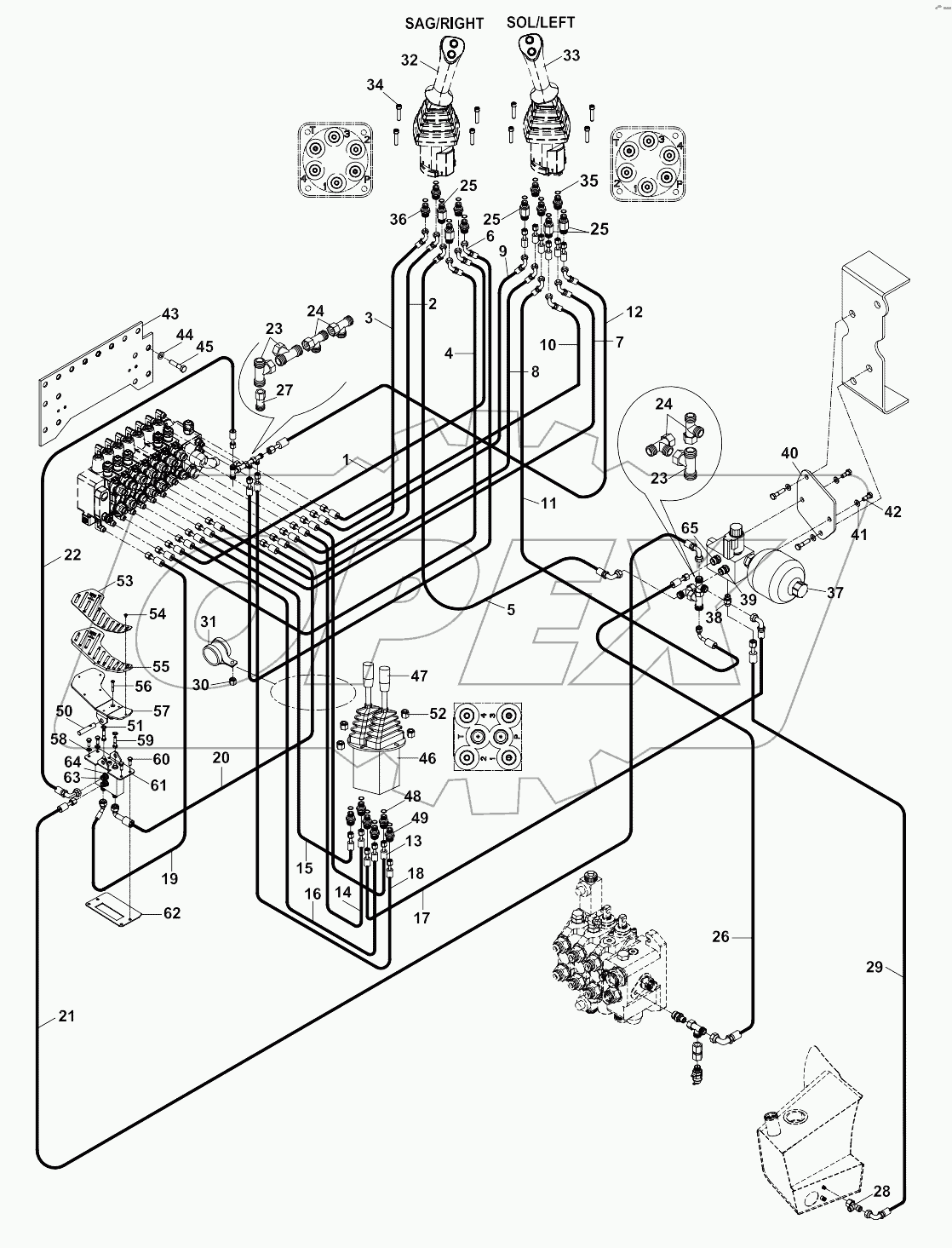  CIRCUIT, HYDRAULIC, JOYSTICK, TB A81019 -