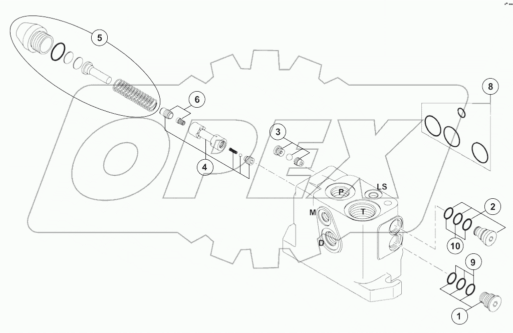  LOADER CONTROL VALVE-INLET BLOCK A80001 -