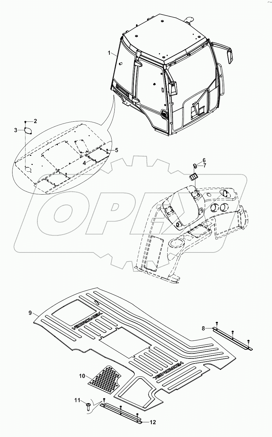  OPERATOR CAB, LEVERS MECHANISM A80001 -