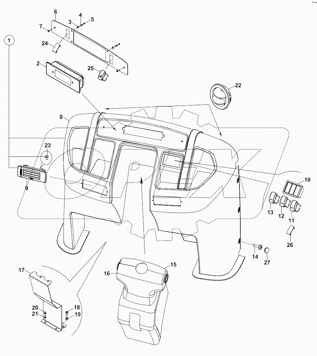  COVER, FRONT, CONTROL A80001 -