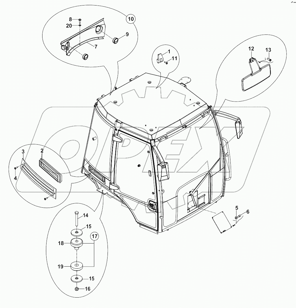  ACCESSORIES, OPERATOR CAB A80001 -