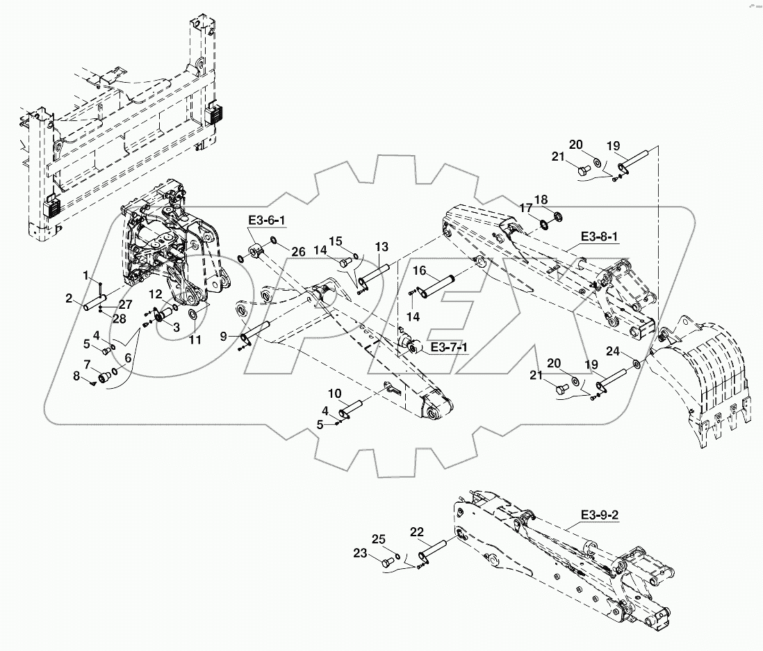  MOUNTINGS, BACKHOE COMPONENTS A80001 - A80427