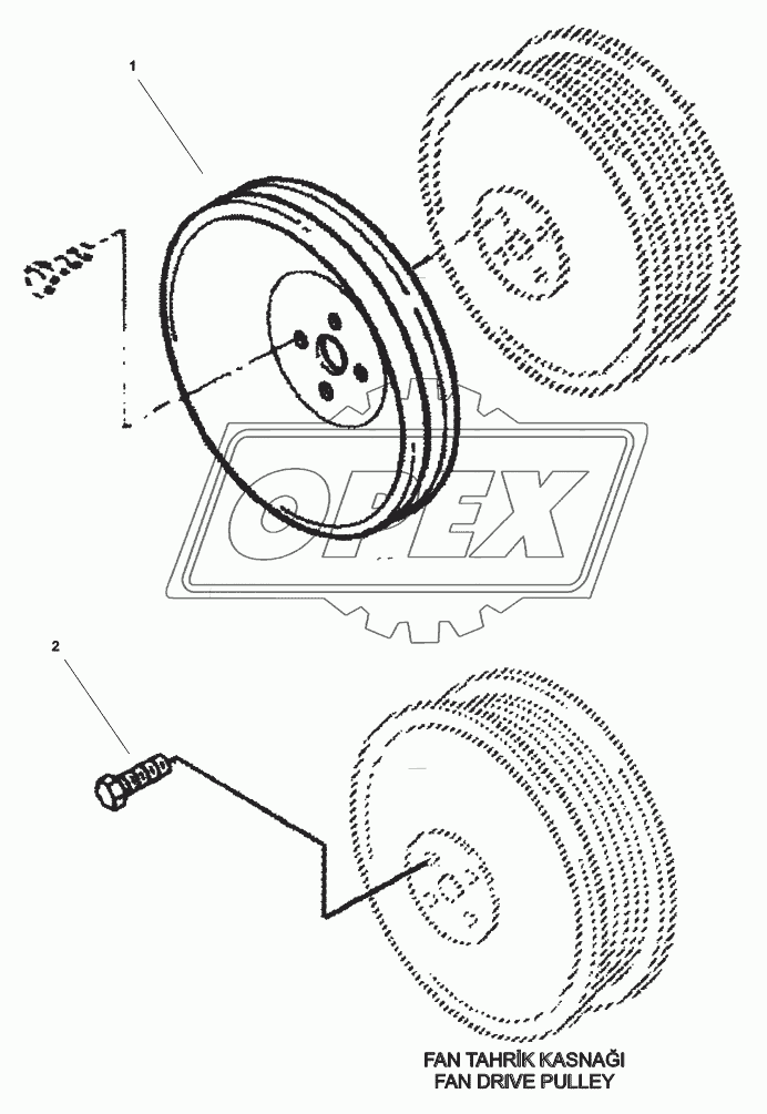 ACCESSORY AND FAN DRIVE PULLEYS