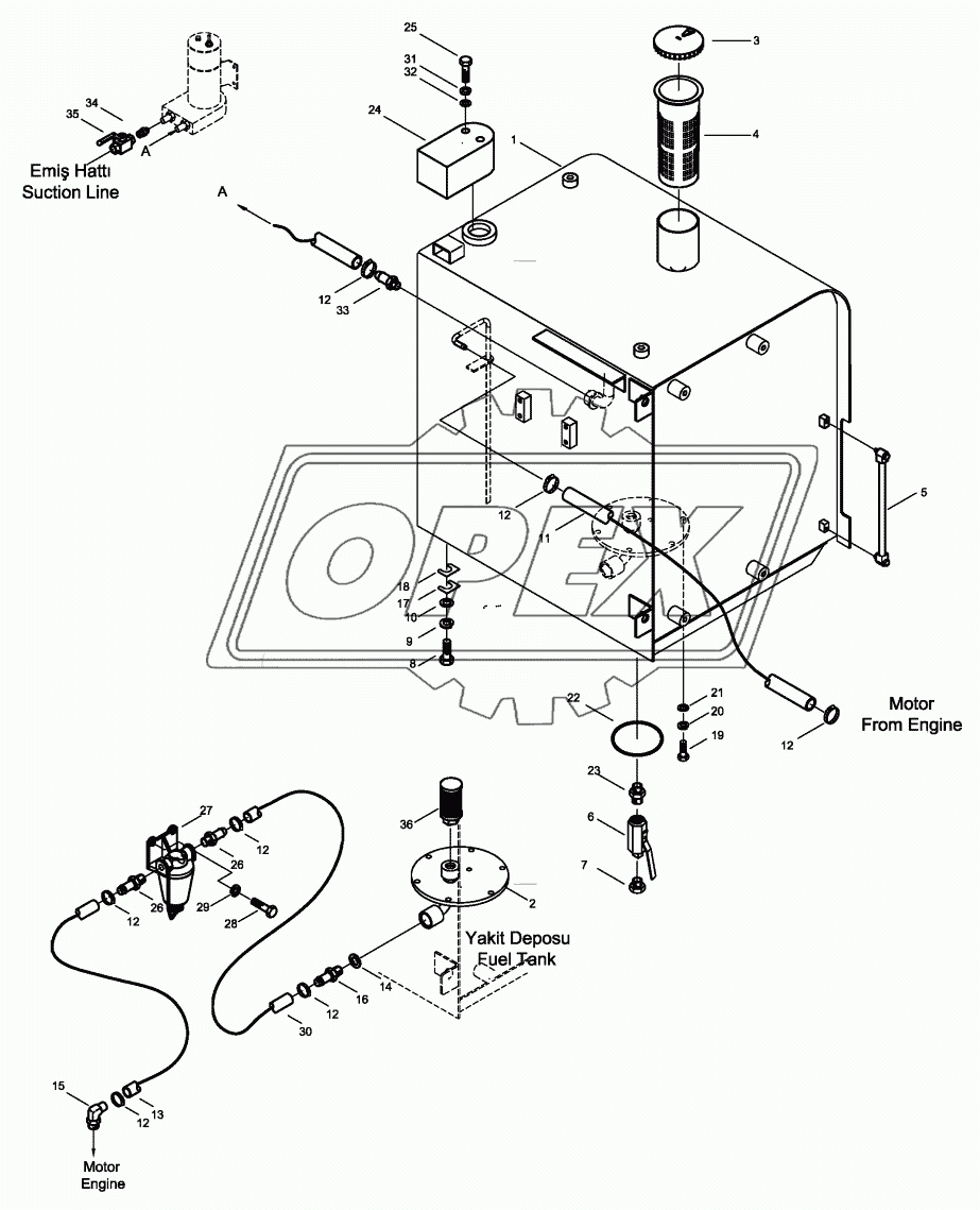 FUEL TANK MOUNTING AND FUEL LINE