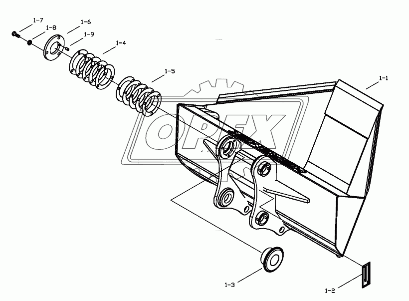 TRAPEZOIDAL BUCKET MOUNTING