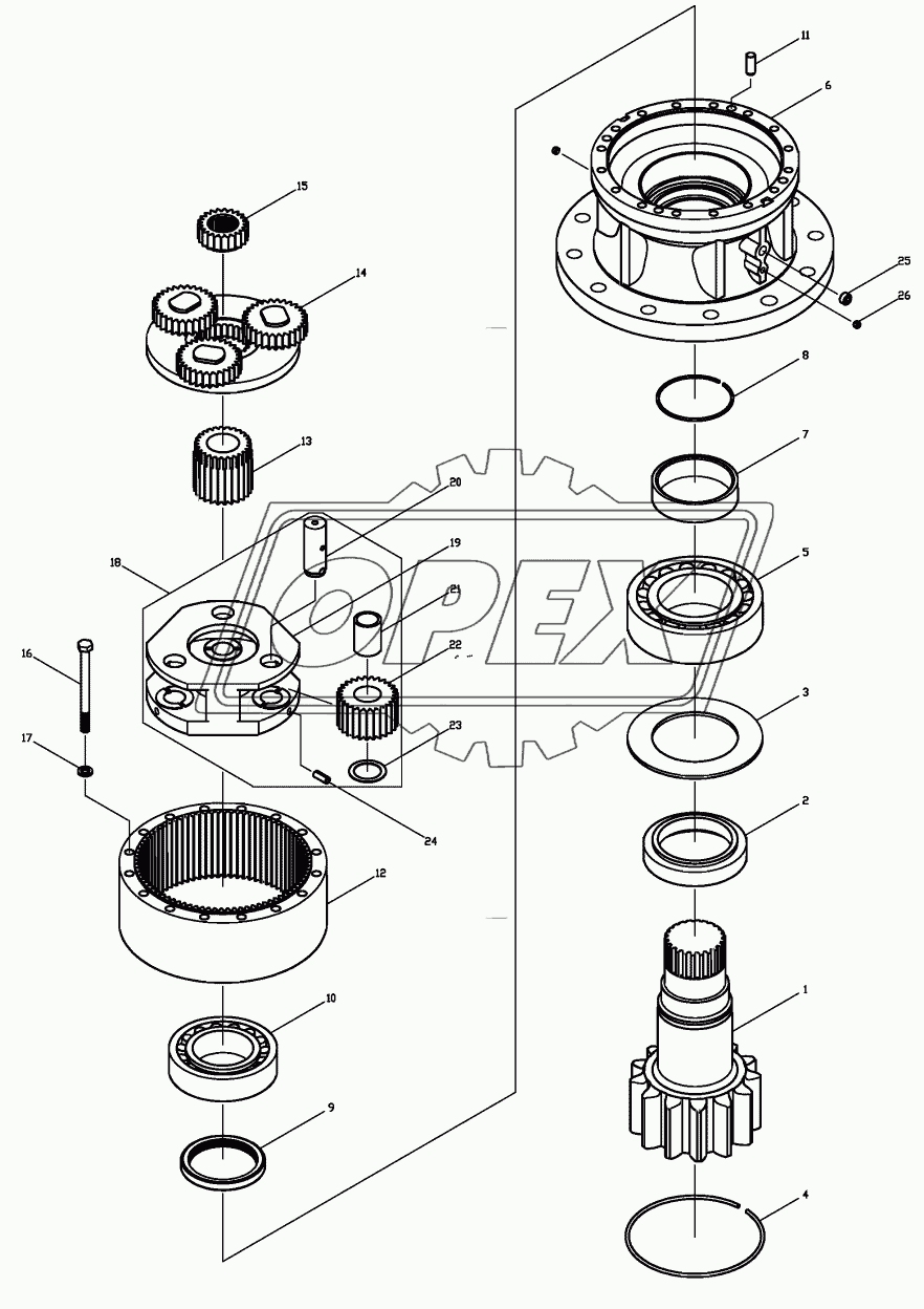 REDUCTION GEAR-SWING UNIT