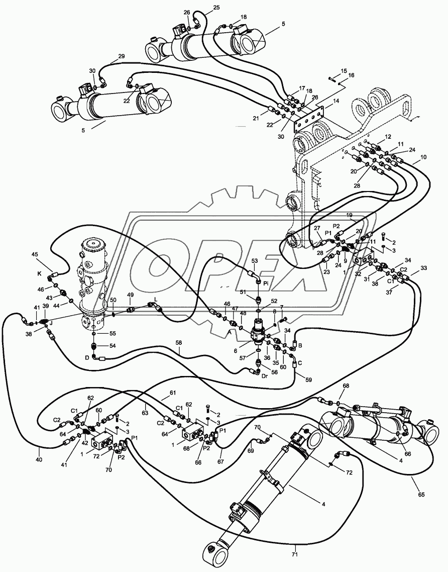 LOWER FRAME HYDRAULIC MOUNTING 3