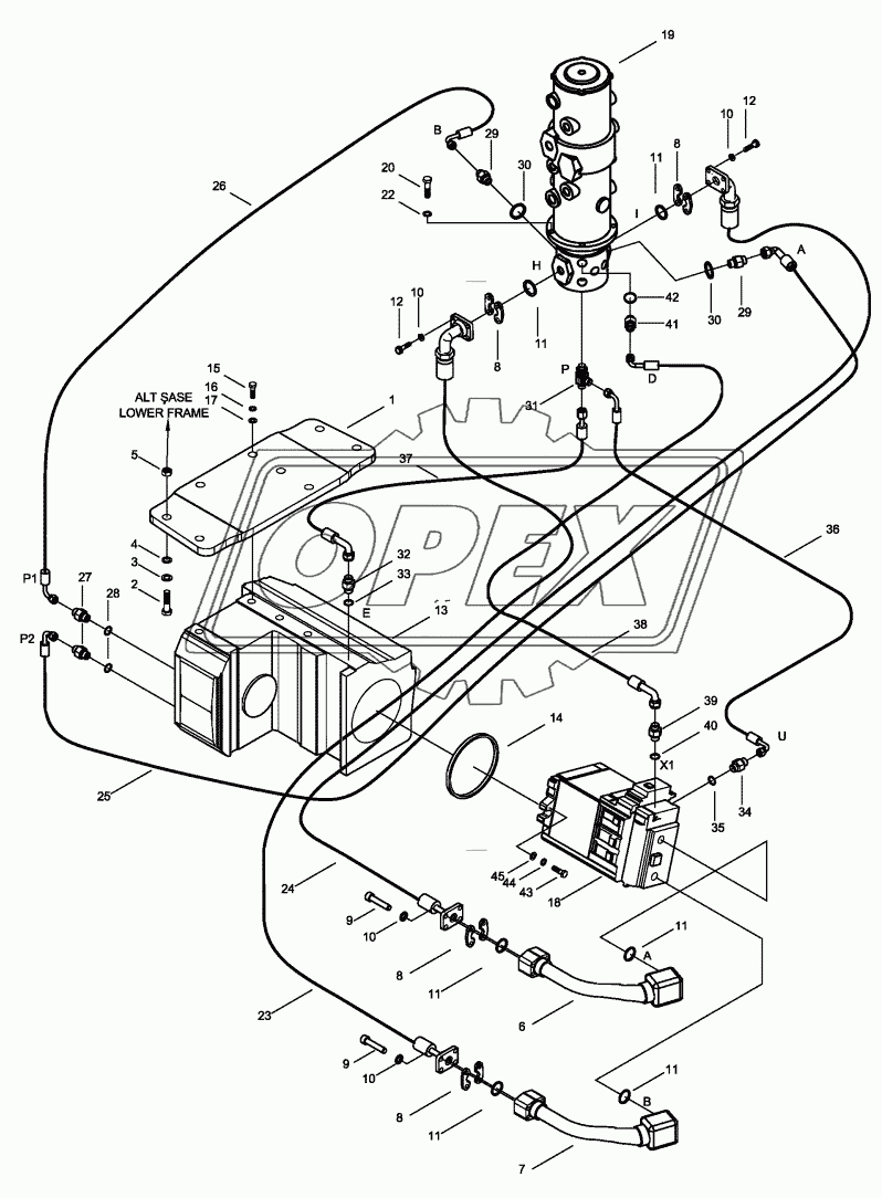 LOWER FRAME HYDRAULIC MOUNTING 5