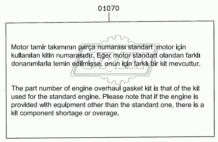 ENGINE OVERHAUL GASKET KIT