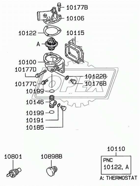 WATER PIPE AND THERMOSTAT