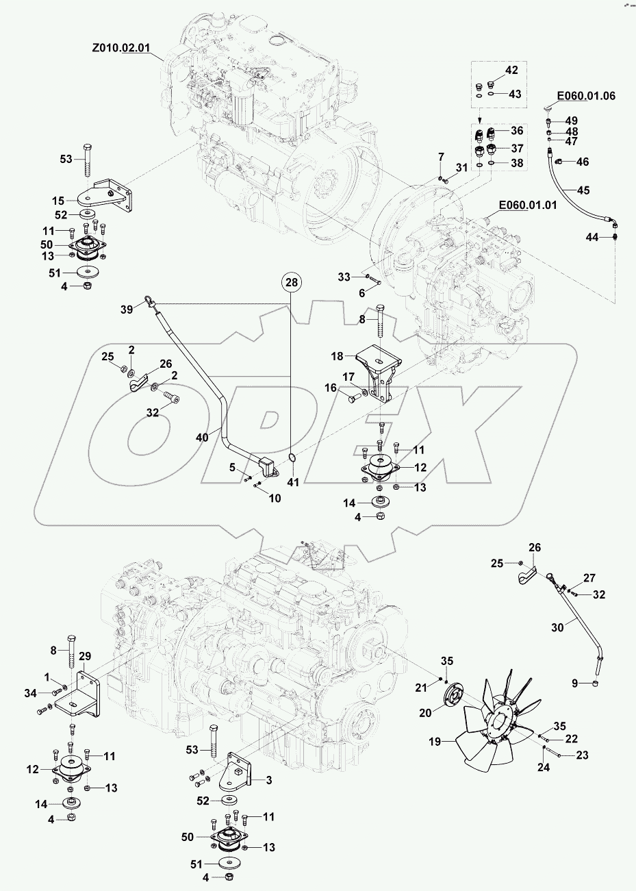  ENGINE & TRANSMISSION MOUNTING (STANDARD) B060001 -