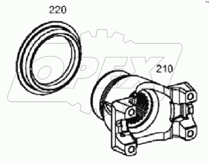  FRONT AXLE, INPUT FLANGE B060001 - B060249