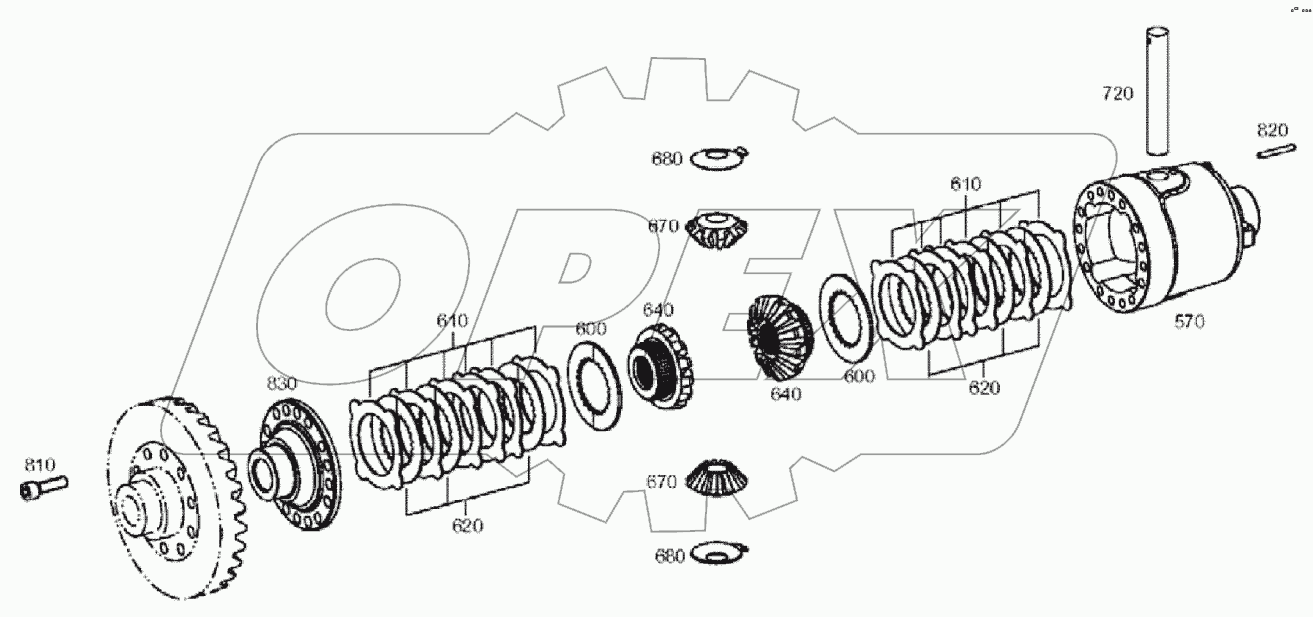  FRONT AXLE, DIFFERENTIAL B060001 - B060249