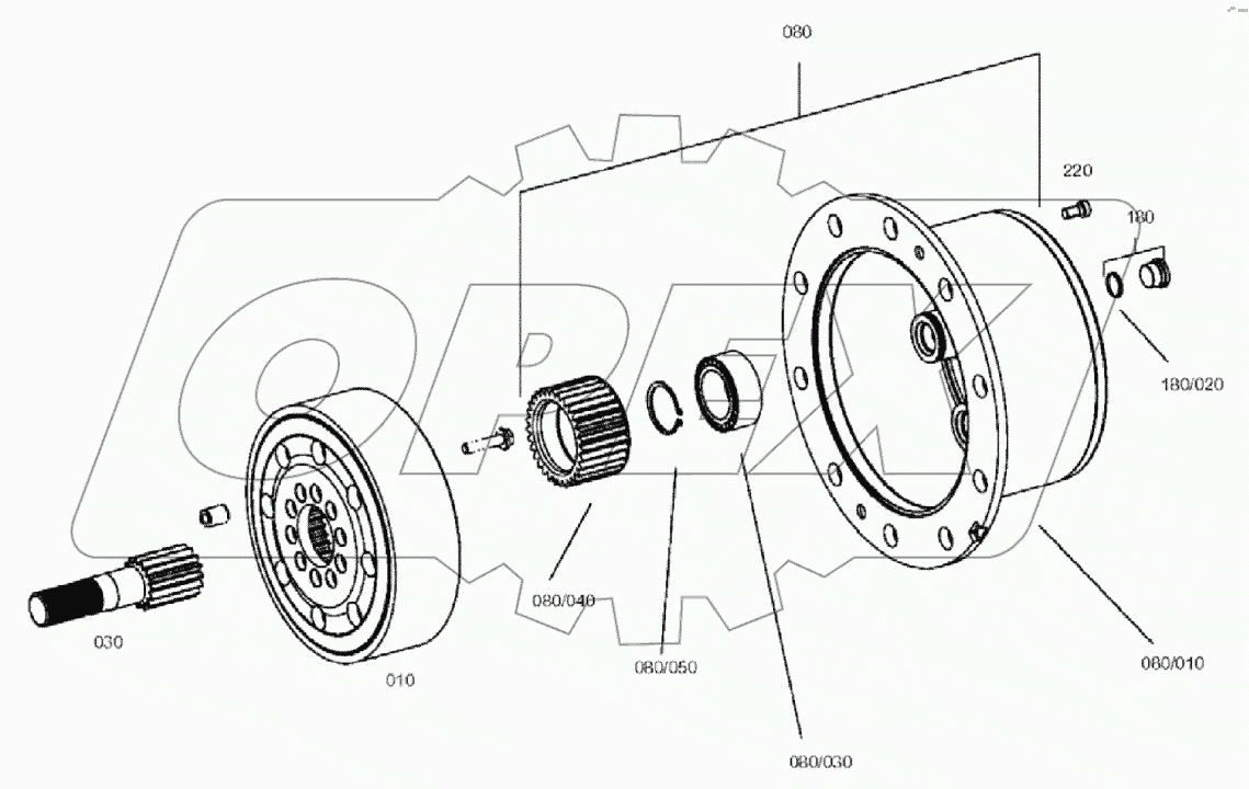  FRONT AXLE, PLANETARY DRIVE B060001 - B060249