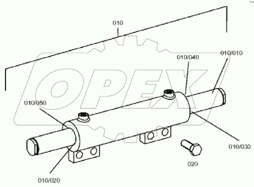  FRONT AXLE, STEERING CYLINDER B060001 - B060249