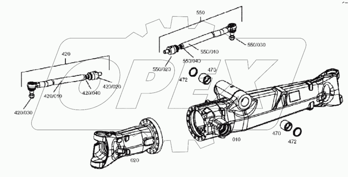  FRONT AXLE, AXLE CASING B060001 - B060249