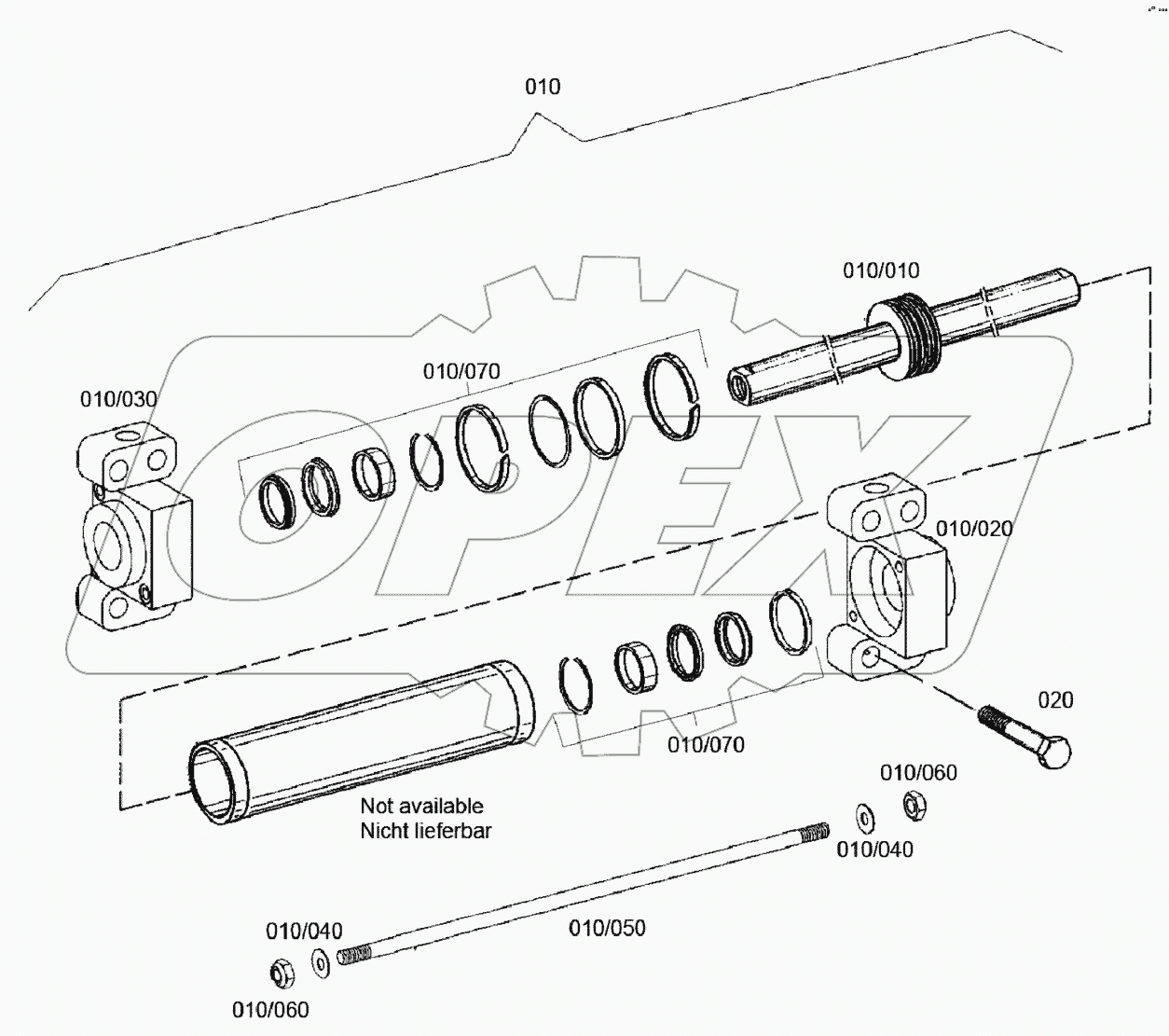  FRONT AXLE, STEERING CYLINDER B060250 -