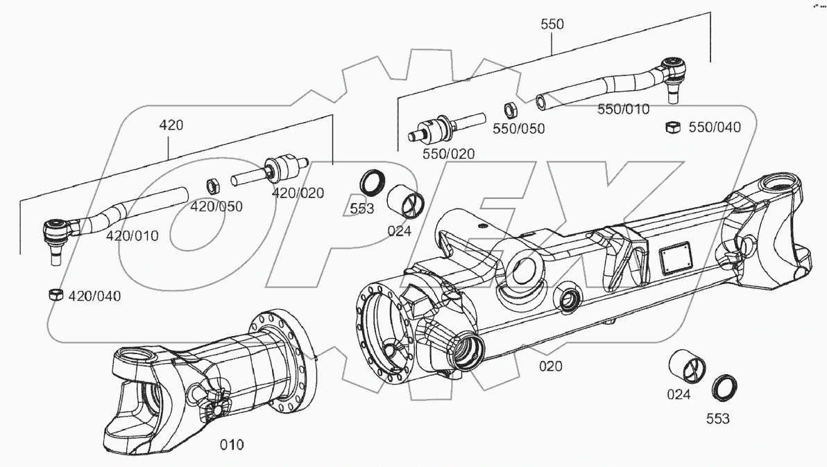  FRONT AXLE, AXLE CASING B060250 -