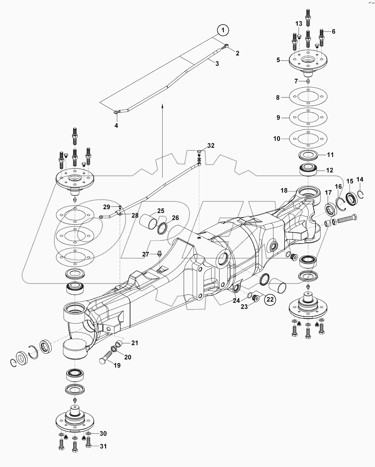  FRONT AXLE, AXLE CASING PARTS- HMK