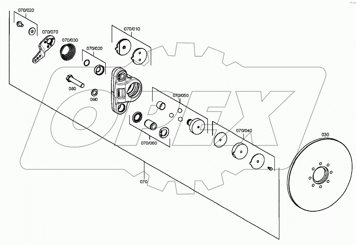  REAR AXLE, PARK BRAKE B060001 -