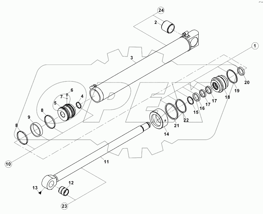 LIFT CYLINDER, LOADER, RH B060001 - B060004