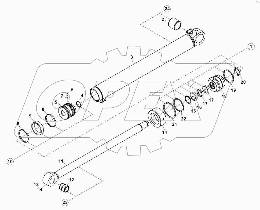  LIFT CYLINDER, LOADER B060005 -