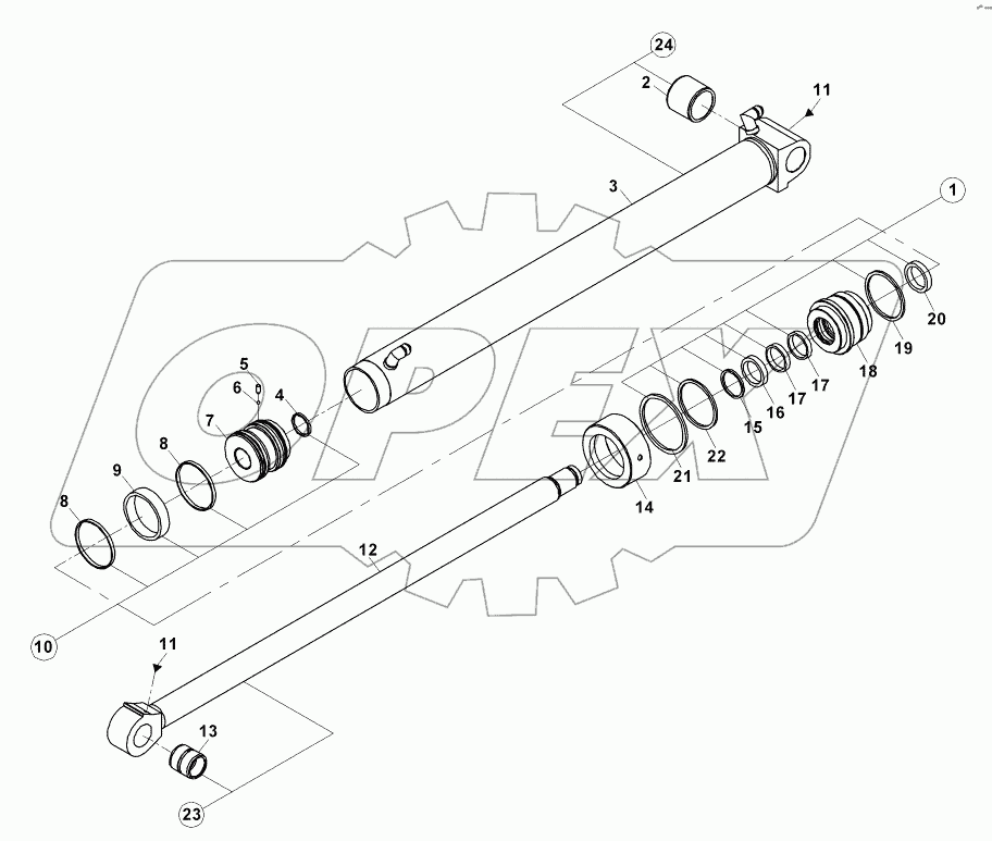  BUCKET CYLINDER, LOADER, LH B060001 -