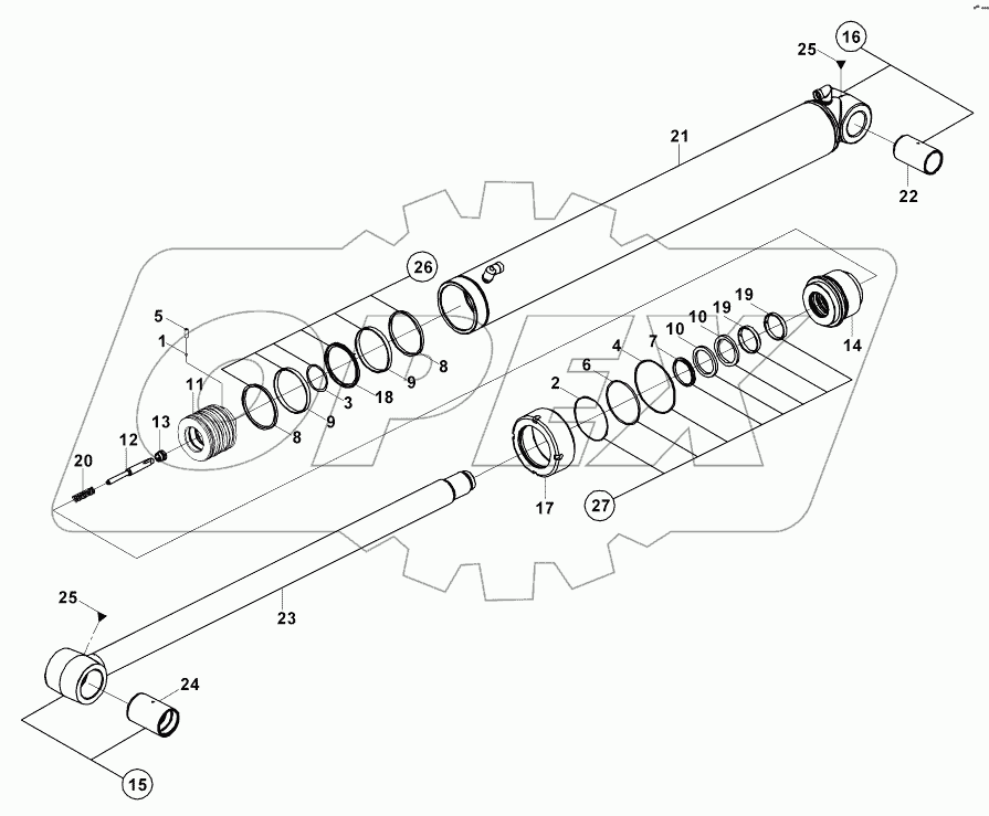  BOOM CYLINDER, BACKHOE B060462 -