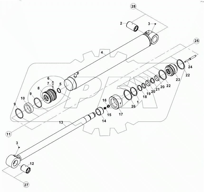  ARM CYLINDER, BACKHOE B060001 - B060399