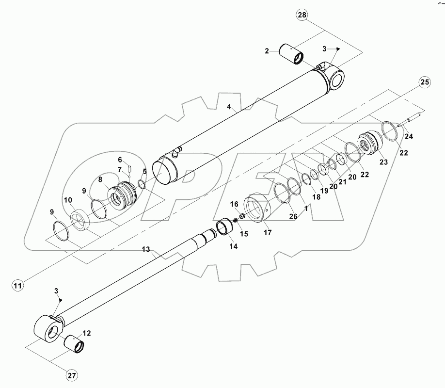  ARM CYLINDER, BACKHOE B060400 -