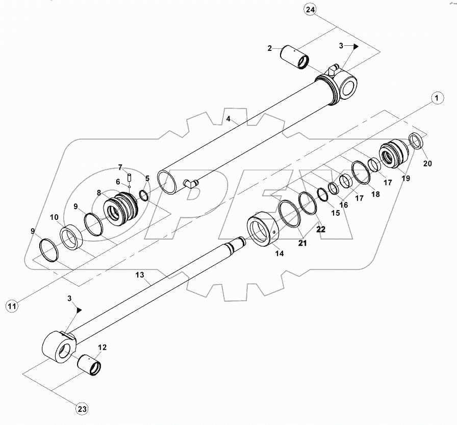  BUCKET CYLINDER, BACKHOE B060001 -