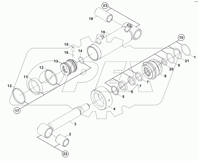  LEVELLING BLADE CYLINDER B060001 -