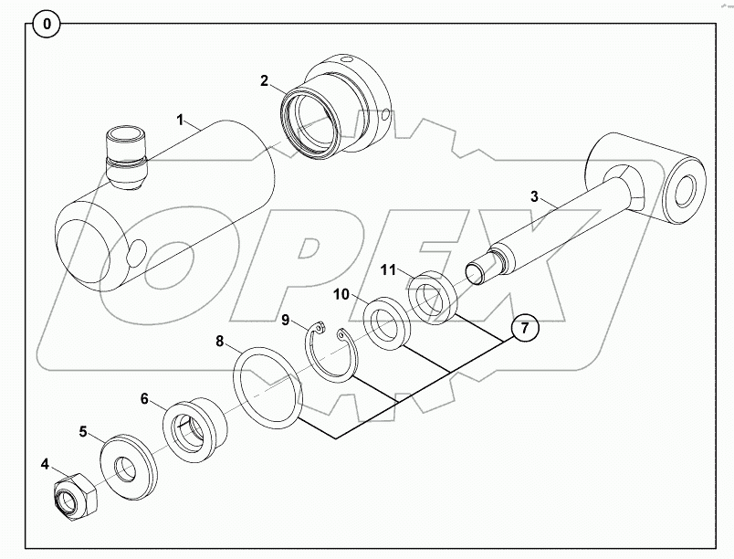  BOOM LOCKING CYLINDER (OP) B060001 -