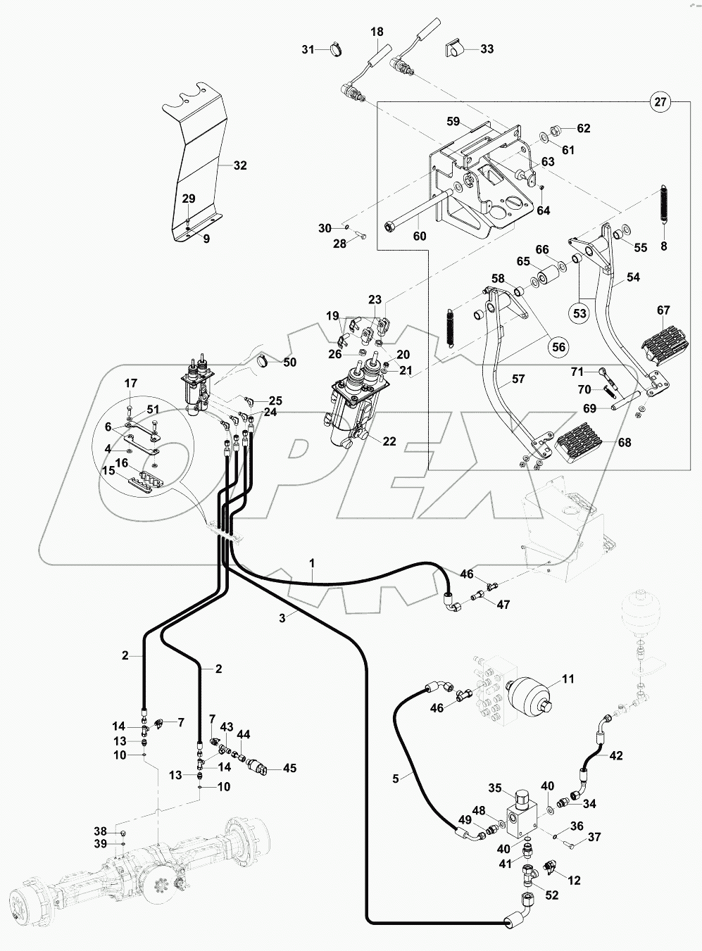  HYDRAULIC PIPING, BRAKE (GEAR PUMP)