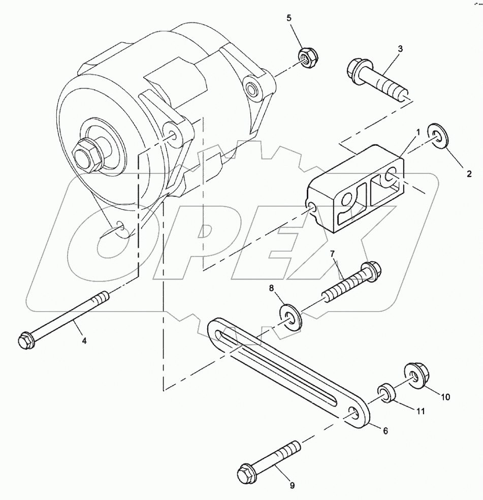  ALTERNATOR BRACKET & FIXINGS B060001 -