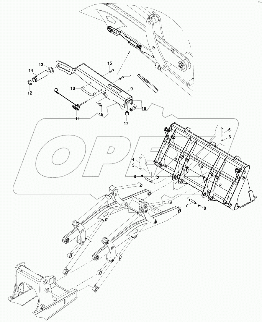  LOADER ARM MOUNTING (3) B060001 -