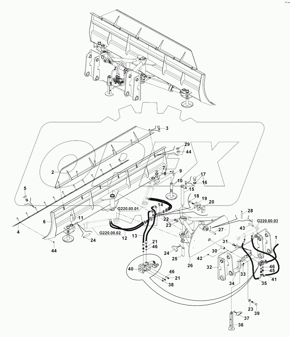  LEVELLING BLADE (DOUBLE AXIS) (OP)