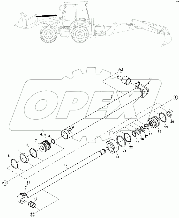  BUCKET CYLINDER, LOADER, LH
