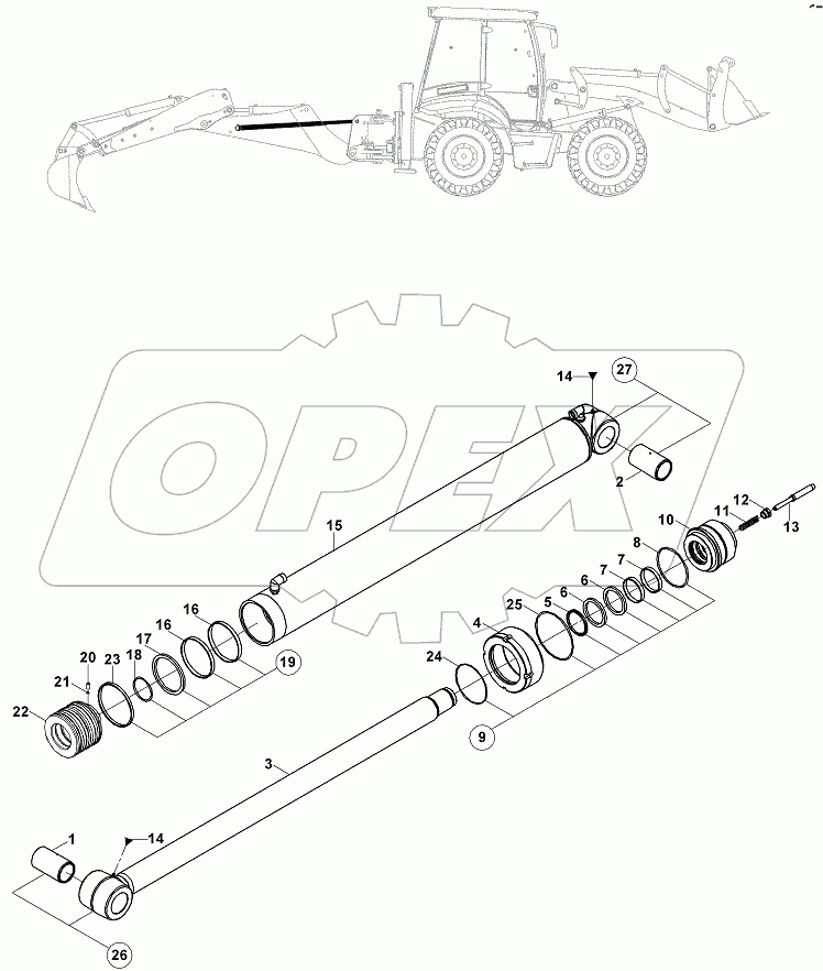  BOOM CYLINDER, BACKHOE