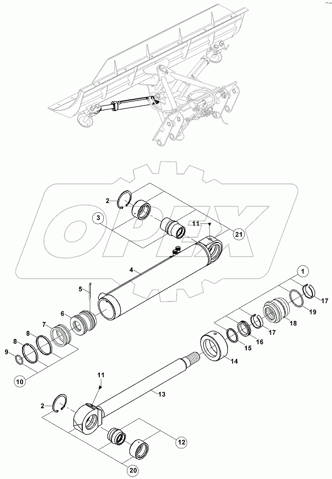  LEVELLING BLADE CYLINDER (DOUBLE AXIS) RH