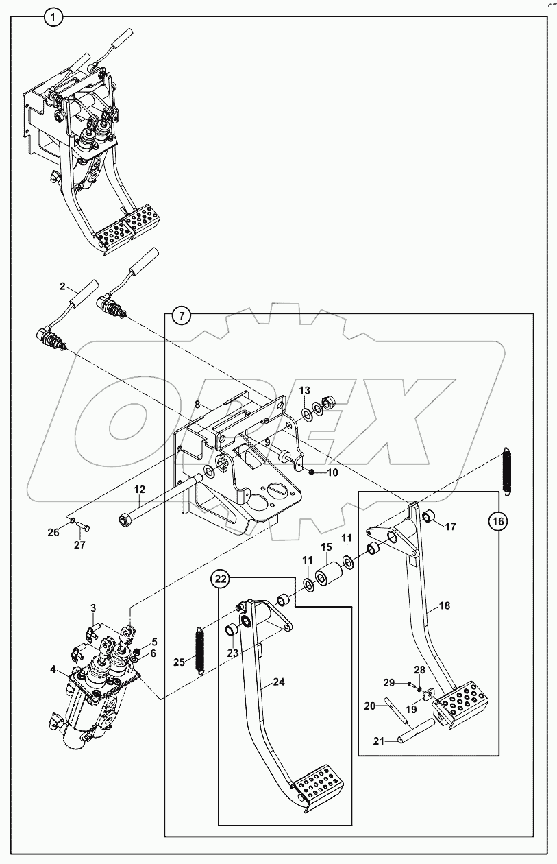  PEDAL, BRAKE, DOUBLE, CARLISLE A600** -